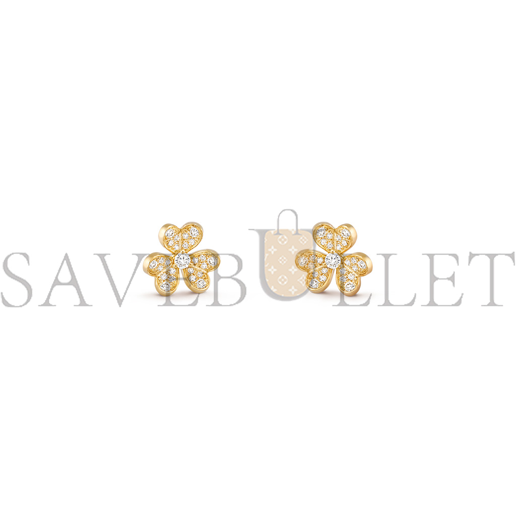 v*n cl*f arpels frivole earrings, mini model - yellow gold, Di*m*nd  vcarp24200